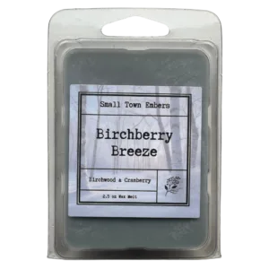 a picture of the front of a birchberry breeze scented wax melt