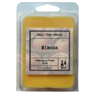 a picture of the front of a mimosa scented wax melt