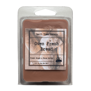 a picture of the front of a oven fresh bread scented wax melt