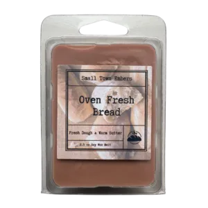 a picture of the front of a oven fresh bread scented wax melt