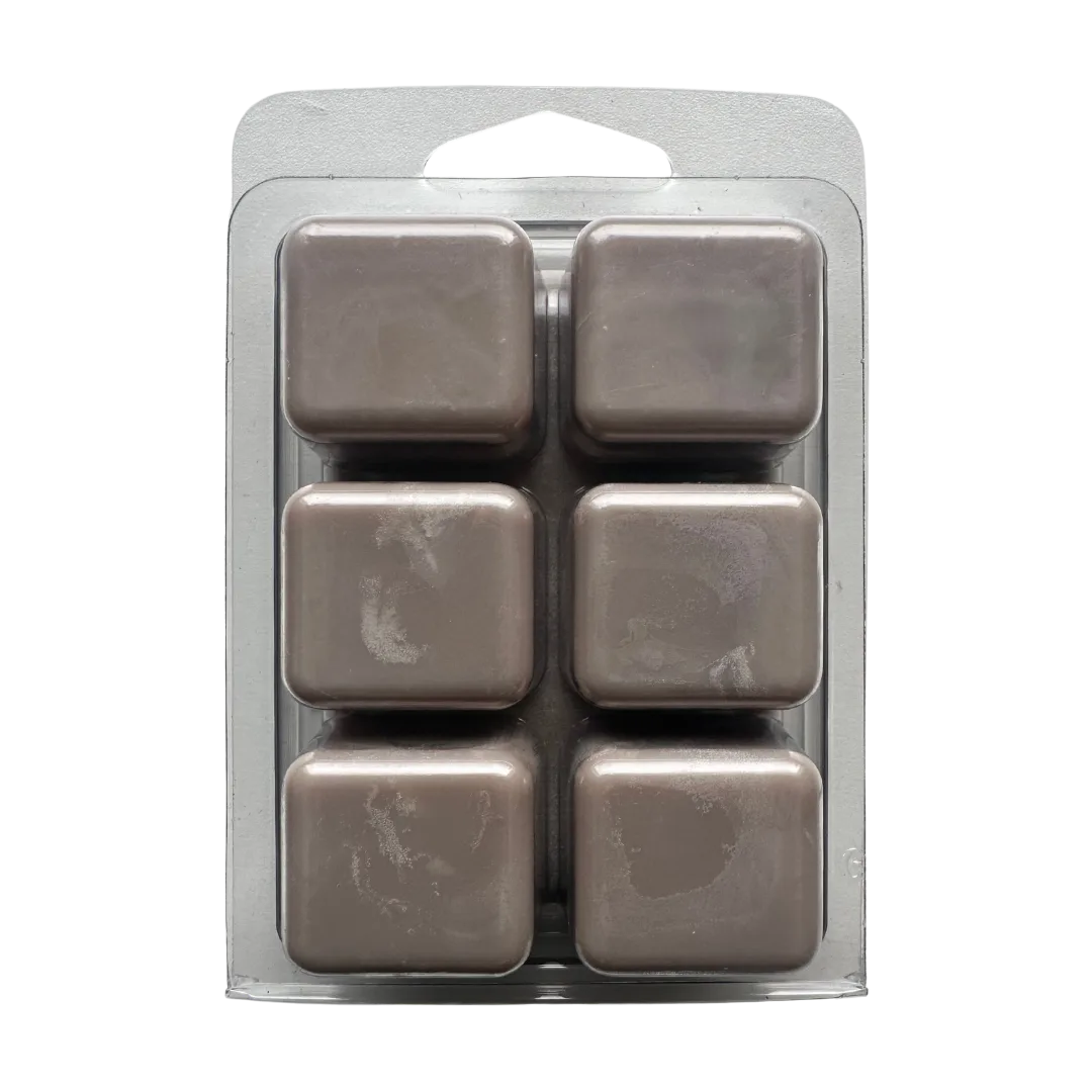 a picture of the back of a roasted espresso scented wax melt