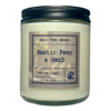 a picture of a rustic pear and herb scented 8 oz soy wax candle