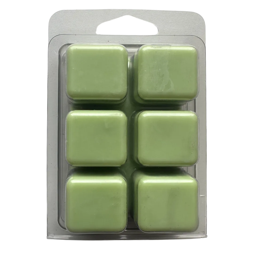 a picture of the back of a rustic pear and herb scented wax melt