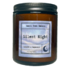 a picture of a silent night scented 8 oz soy wax candle