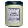 a picture of a vanilla driftwood scented 8 oz soy wax candle