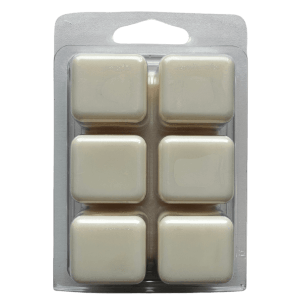 a picture of the back of a vanilla driftwood scented wax melt