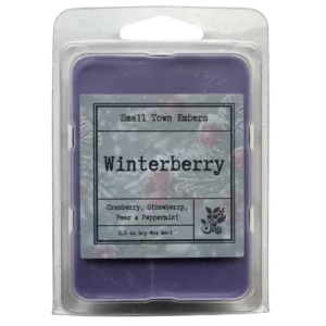 a picture of the front of a winterberry scented wax melt